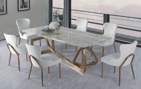 Dining table marble top 6 seater