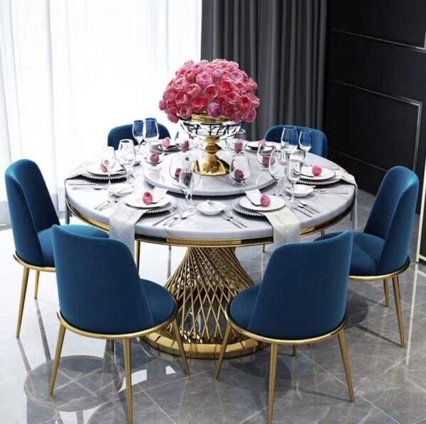 Round Marble Luxury metal Dining table