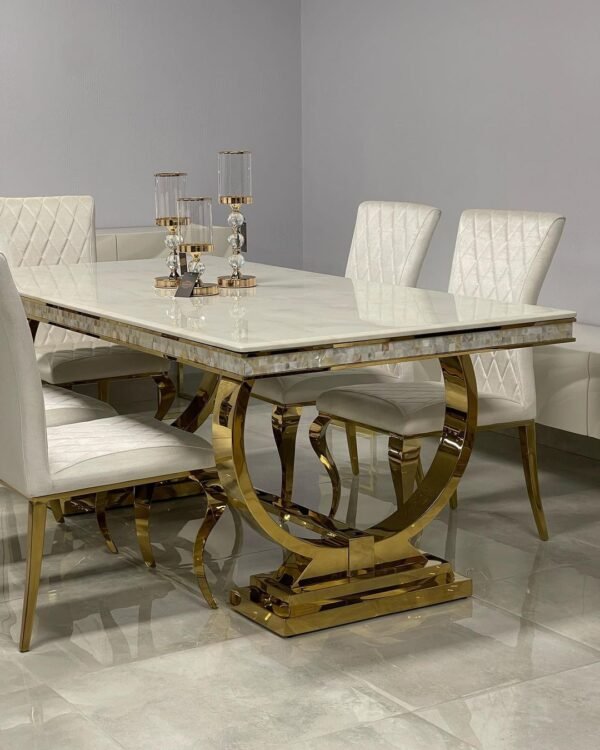 Marble dining table set